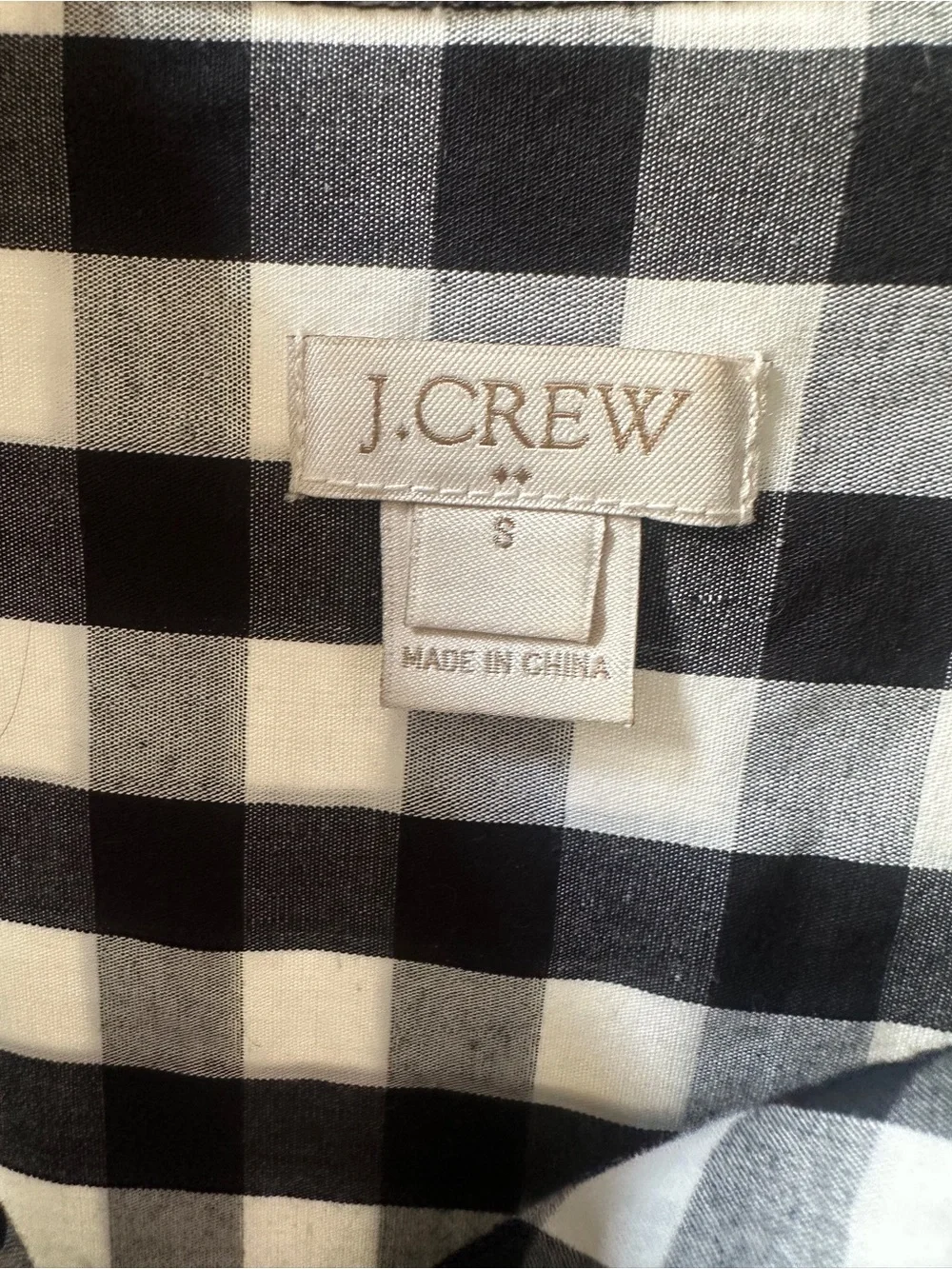 J. Crew Black and White Gingham Midi Shirt Dress - Picture 3 of 10